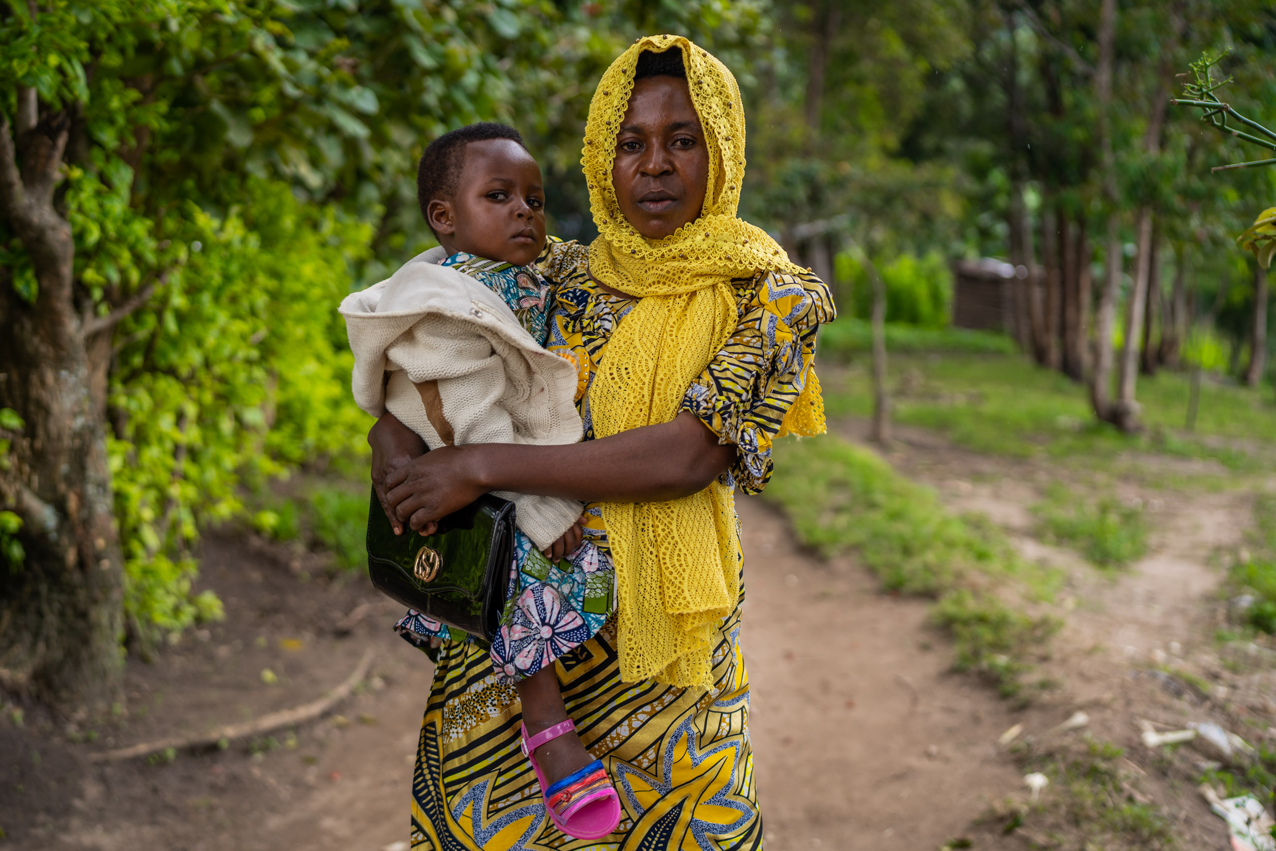 A mother with her child.